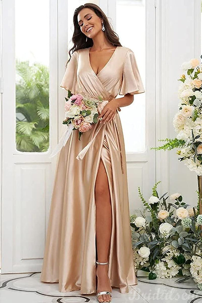 champagne dress with sleeves